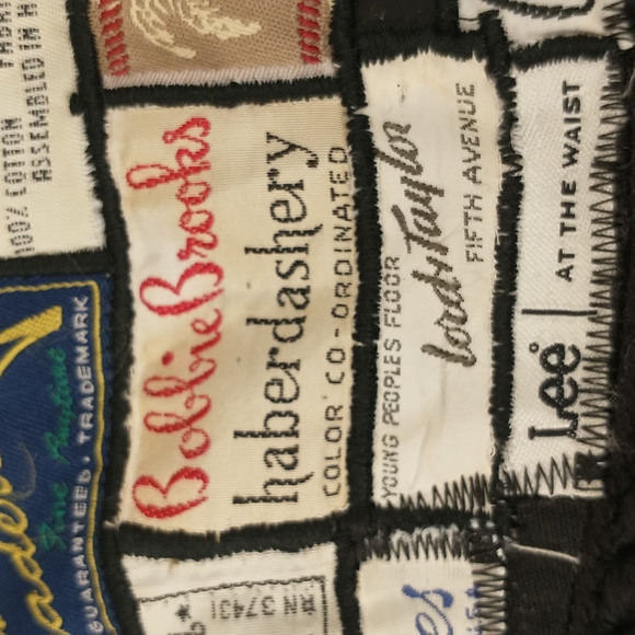 Vintage Fashion Labels Vest Stitched on Black XL Includes Designers Many Eras - Picture 11 of 13